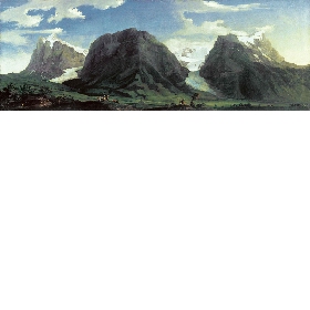 Panorama des Grindelwaldtales mit Wetterhorn, Mettenberg und Eiger